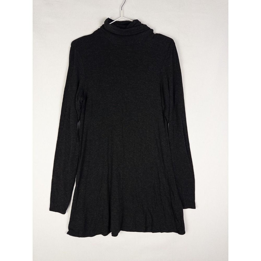Eileen Fisher Sweater Dress Womens XS Heather Gray Pullover Short Turtleneck